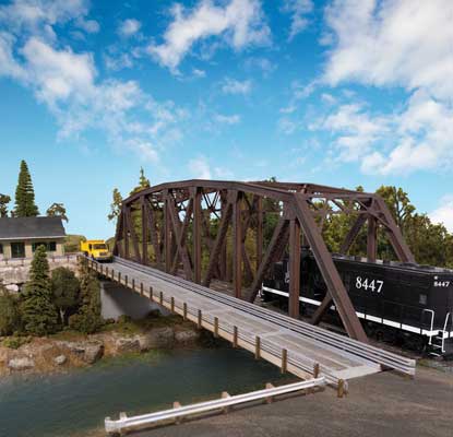 Walthers 933 - 4523 HO, Cornerstone Truss Railroad Bridge with Roadway - House of Trains