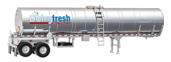 Walthers 949 - 12353 HO, Food Grade Tank Trailer, Dairy Fresh Milk Products - House of Trains