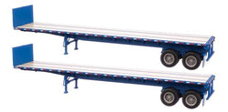 Walthers 949 - 2701 HO, 40ft Flatbed Trailer, Blue, 2 Pack - House of Trains