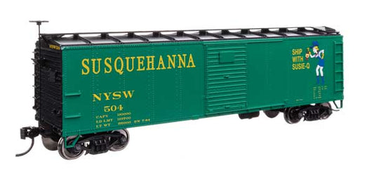Walthers Mainline 910-41070 HO, 40' Steel Box Car with Murphy Ends, Susquehanna, NYSW 504 - House of Trains