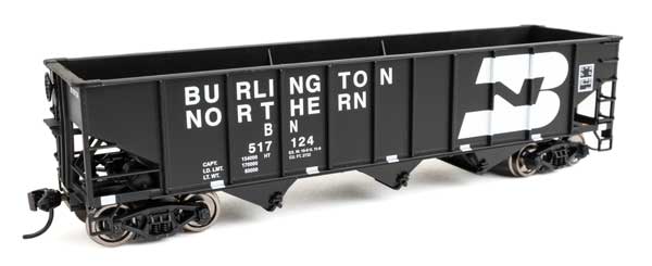 Walthers Mainline 910 - 56708 HO, 40' AAR 70 Ton 3 - Bay Open Hopper, Burlington Northern, BN 517124 - House of Trains