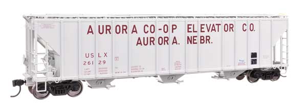 Walthers Proto 920-106180 HO, 55' Evans 4780 Covered Hopper, Aurora CO-OP Elevator Co. USLX 26129, Aurora, Nebraska - House of Trains