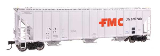 Walthers Proto 920 - 106186 HO, 55' Evans 4780 Covered Hopper, FMC Chemicals, USLX 20123 - House of Trains