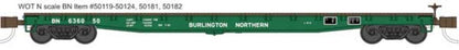 Wheels of Time 50124 N, 53' 6" Flatcar, BN, 636053 - House of Trains