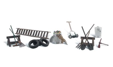 Woodland Scenic Accents 2212 N, Garage Treasures, 13 Pieces - House of Trains