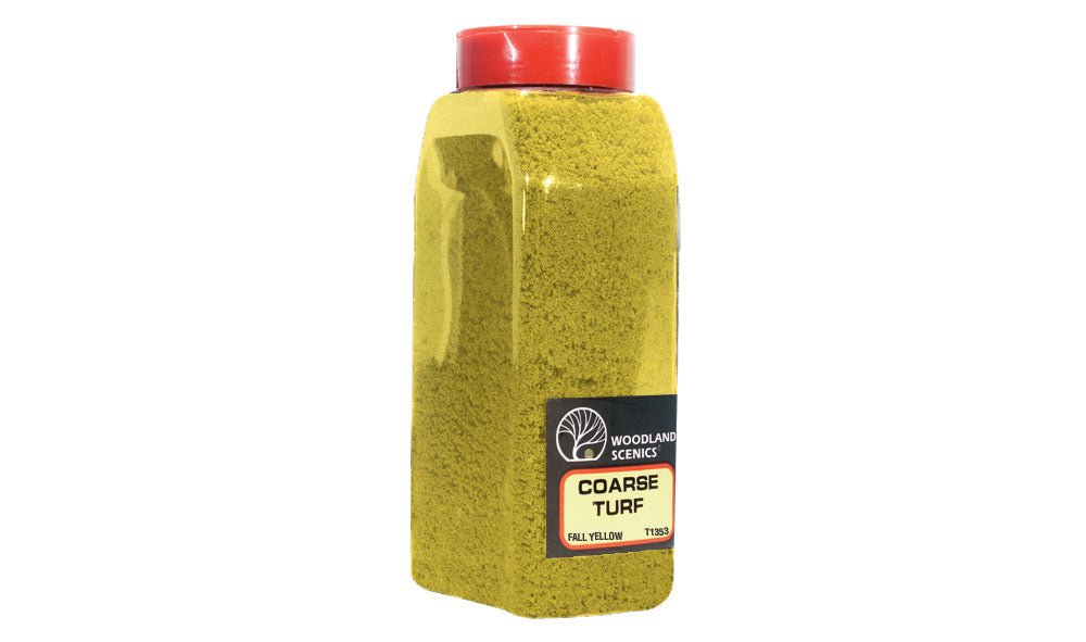 Woodland Scenics 1353, 57.7ci, 945cm3, Coarse Turf, Shaker, Fall Yellow - House of Trains
