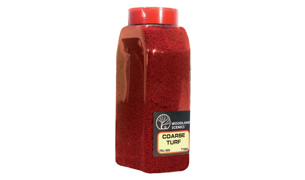 Woodland Scenics 1355, 57.7ci, 945cm3, Coarse Turf, Shaker, Fall Red - House of Trains