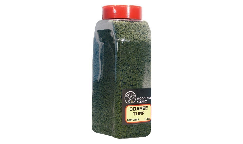 Woodland Scenics 1365, 57.7ci, 945cm3, Coarse Turf, Shaker, Dark Green Grass - House of Trains