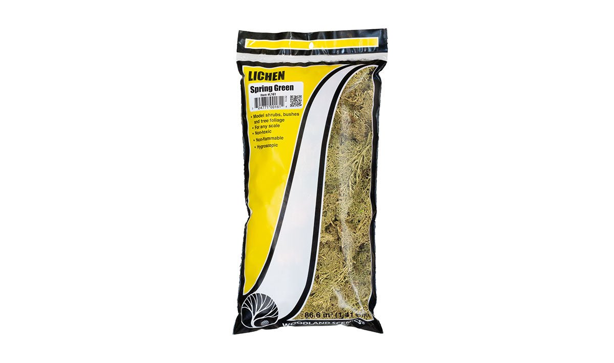 Woodland Scenics 161 Lichen Bag, Spring Green (86.6 cu in) - House of Trains
