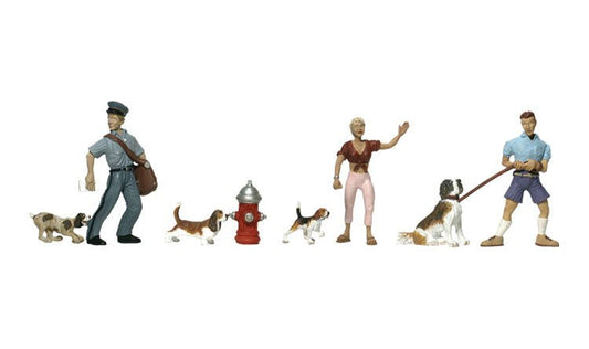 Woodland Scenics 1827 HO, People and Pets, 8 Pieces - House of Trains