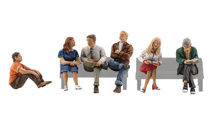 Woodland Scenics 1829 HO, People Sitting, 6 Pieces - House of Trains