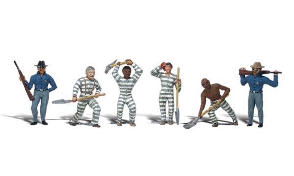 Woodland Scenics 1858 HO, Chain Gang, (6 Pieces) - House of Trains