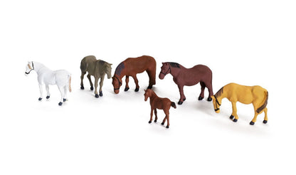 Woodland Scenics 1862 HO, Farm Horses, 6 Pieces - House of Trains
