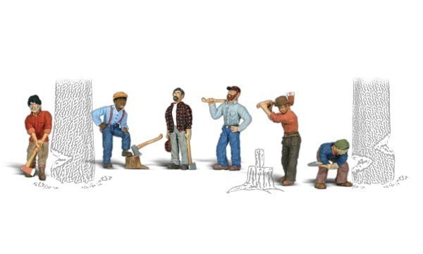 Woodland Scenics 1876 HO Lumberjacks (7 Pieces) - House of Trains