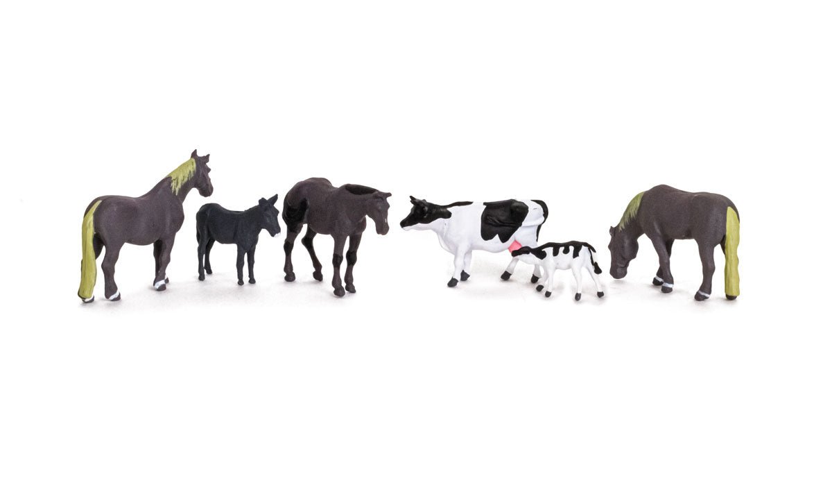 Woodland Scenics 1888 HO, Farm Animals, 6 pieces - House of Trains
