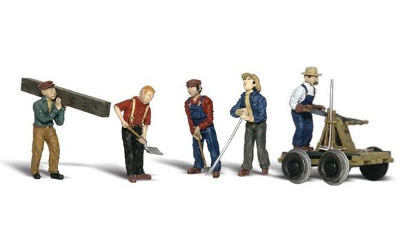 Woodland Scenics 1898 HO, Rail Workers, (7 Pieces) - House of Trains