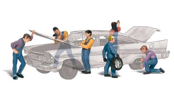 Woodland Scenics 1914 HO, Auto Mechanics, (6 Pieces) - House of Trains
