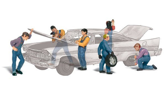 Woodland Scenics 1914 HO, Auto Mechanics, (6 Pieces) - House of Trains