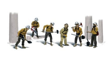 Woodland Scenics 1919 HO, Smoke Jumpers, Firefighters, 6 pieces - House of Trains