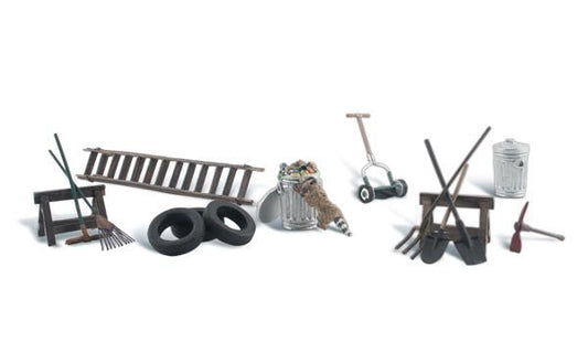 Woodland Scenics 1928 HO, Garage Treasures, 13 Pieces - House of Trains