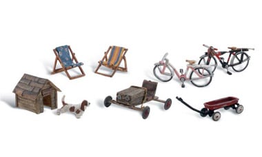 Woodland Scenics 1931 HO, Backyard Basics, 8 Pieces - House of Trains