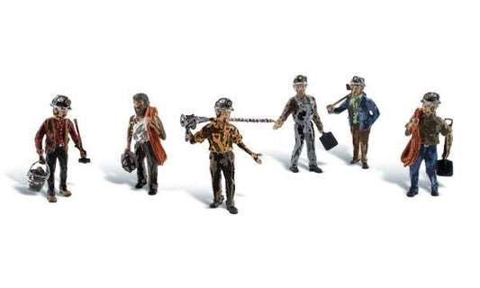 Woodland Scenics 1933 HO, Miners, 6 Pieces - House of Trains