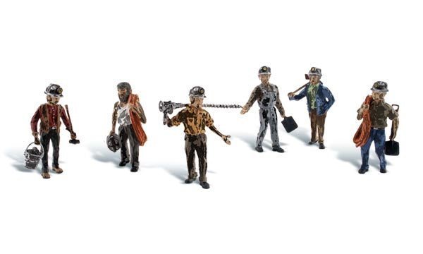 Woodland Scenics 1933 HO, Miners, 6 Pieces - House of Trains