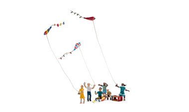Woodland Scenics 1937 HO Windy Day Play, Flying Kites, 8 pieces - House of Trains