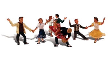 Woodland Scenics 1950 HO, Swinging Sensation, Dancing Couples, 4 Pieces - House of Trains