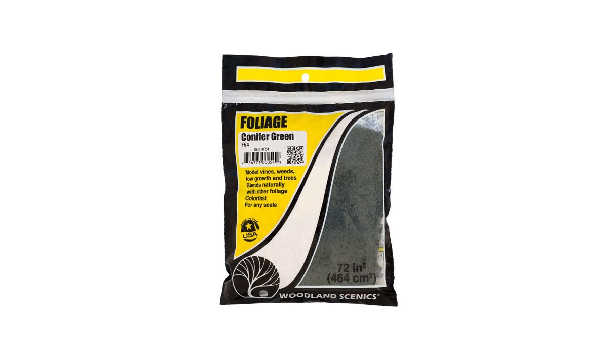 Woodland Scenics 54 Foliage Bag, Conifer Green, 72 sq in - House of Trains