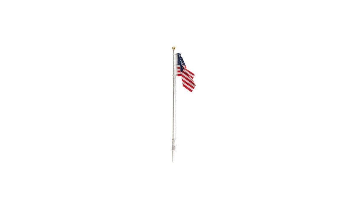 Woodland Scenics 5950, Just Plug Lighting System, United States Flag Pole, Small, with Spotlight, 2" Tall - House of Trains