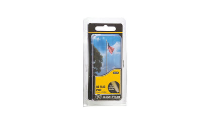 Woodland Scenics 5950, Just Plug Lighting System, United States Flag Pole, Small, with Spotlight, 2" Tall - House of Trains