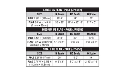 Woodland Scenics 5950, Just Plug Lighting System, United States Flag Pole, Small, with Spotlight, 2" Tall - House of Trains