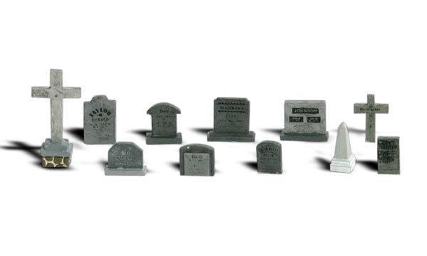 Woodland Scenics A2164 N, Tombstones, 11 pieces - House of Trains