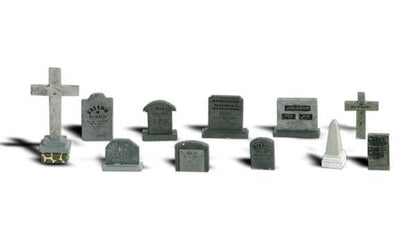 Woodland Scenics A2164 N, Tombstones, 11 pieces - House of Trains
