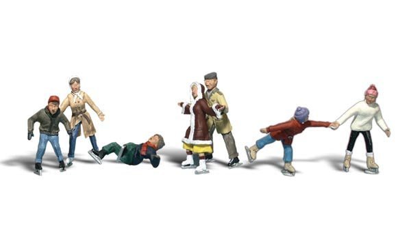 Woodland Scenics A2184 N Ice Skaters, 7 pieces - House of Trains