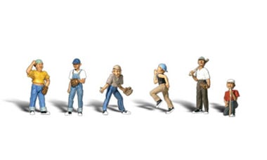 Woodland Scenics Accents 2146 N, Baseball Players II, 6 Pieces - House of Trains