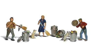 Woodland Scenics Accents 2158 N, Pesky Raccoons, 8 Pieces - House of Trains