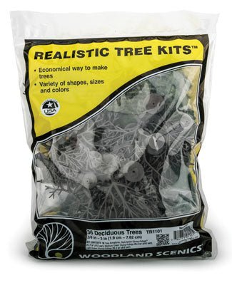 Woodland Scenics TR1101 Realistic Deciduous Tree Kit, 36 Armatures 3/4" to 3", 3 shades of foliage - House of Trains