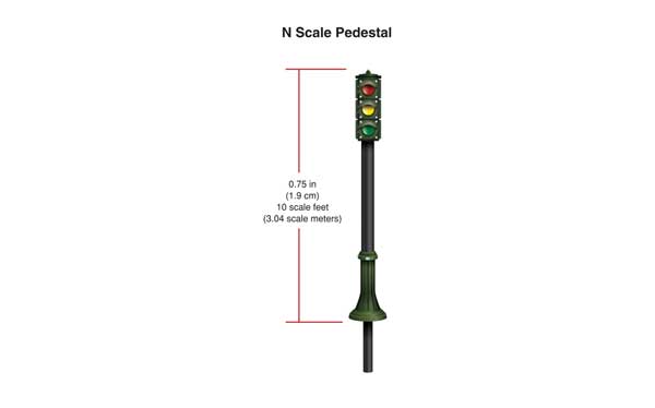 Woodland Scenics 5635 N, Just Plug Lighting System, Traffic Lights, Pedistal, 2 Green, 2 Red lights