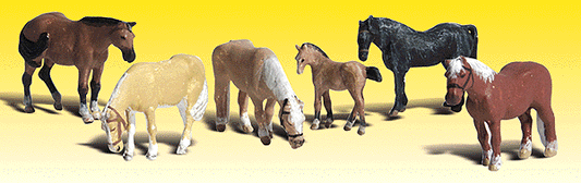 Woodland Scenics Accents 2141 N, Farm Horses, 6 pieces