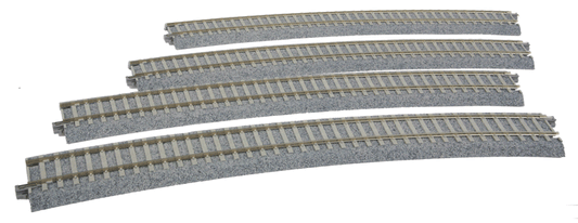 Kato 2-251 HO 31 1/8" (790mm) Radius Curve 22.5 Degree Superelevated, Concrete Ties (2 Pair)