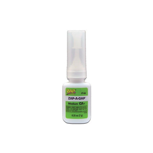 ZAP PT - 04 Zap CA+, Medium CA+, Adhesive Glue .25oz (7grams) - House of Trains