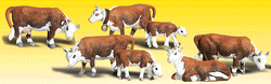 Woodland Scenics Accents 2144 N, Hereford Cows,  Cow Pattie, 11 pieces