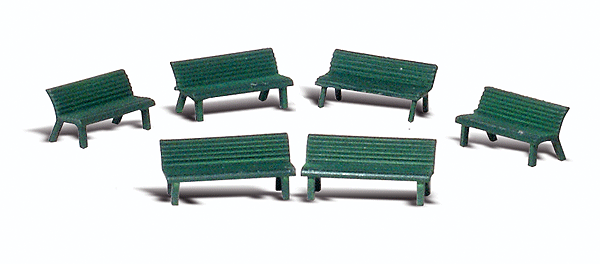 Woodland Scenics Accents 2181 N, Park Benches, 6 Pieces