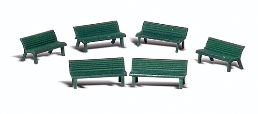Woodland Scenics Accents 2181 N, Park Benches, 6 Pieces
