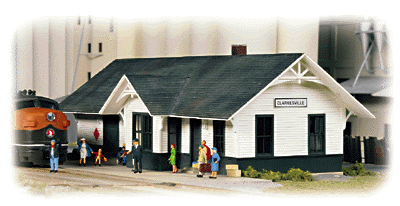 Walthers 933-3240 N, Clarkesville Depot, Molded in Three Colors and Clear Plastic