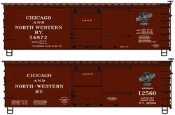 Accurail 1232 HO, 36' Double Sheathed, Wood Ends, Box Car, 2 Pack, CNW, 12560, 54872 - House of Trains