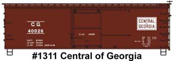 Accurail 1311 HO, 36' Double Sheathed Box Car, Central of Georgia, CG, 40026 - House of Trains