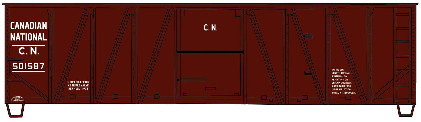 Accurail 4121 HO, 40' Single Sheath Wood Box Car, Canadian National, CN, 501587 - House of Trains